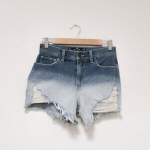 Dip Bleached White & Blue Denim Cutoff Shorts 🎨 HOLLISTER